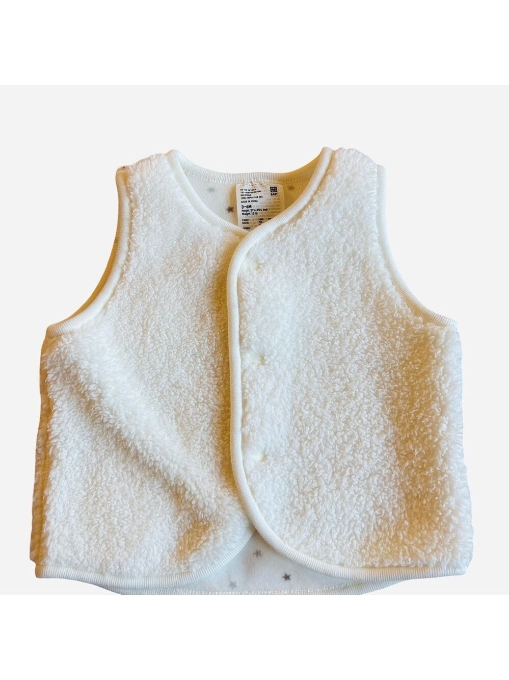 Uniqlo Soft White Sleeveless Kids Vest 3-6 months